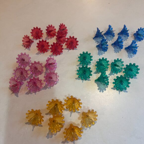 Lot Of 35 Large Vintage Tulip Christmas Plastic Light Reflectors Cover Starburst - Picture 2 of 5